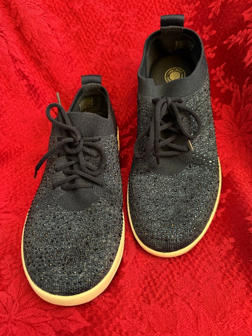 Fit Flop F-Sporty Uberknit Crystal Navy Blue Sneakers Sz 8